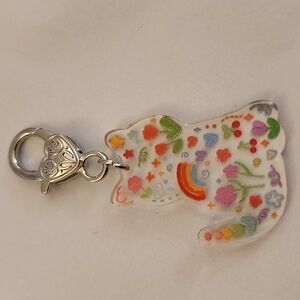 CAT  ZIPPER Pull purse charm Or Charm bracelet Lobster claw clip closure